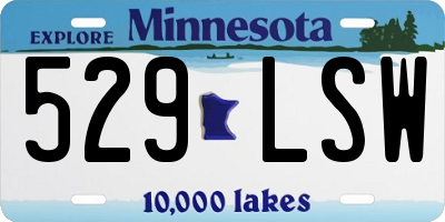 MN license plate 529LSW
