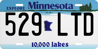 MN license plate 529LTD