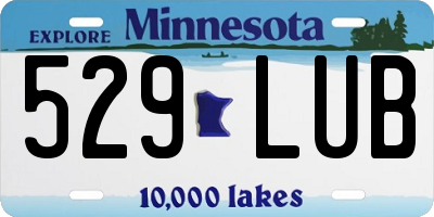 MN license plate 529LUB