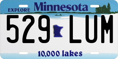 MN license plate 529LUM