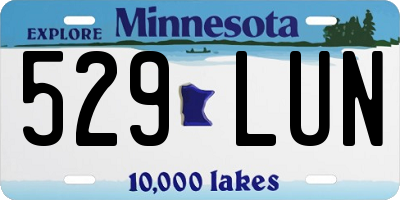 MN license plate 529LUN