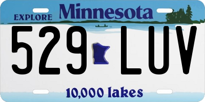 MN license plate 529LUV