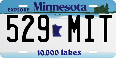 MN license plate 529MIT