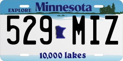MN license plate 529MIZ