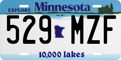 MN license plate 529MZF
