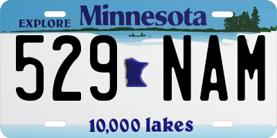 MN license plate 529NAM