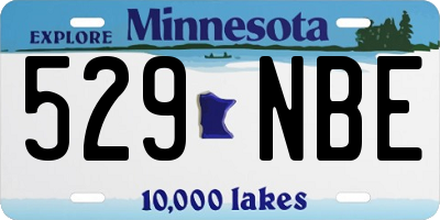 MN license plate 529NBE