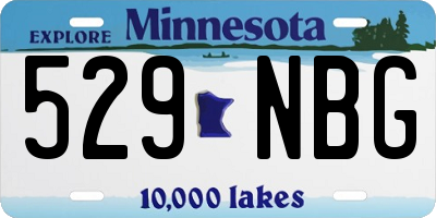 MN license plate 529NBG