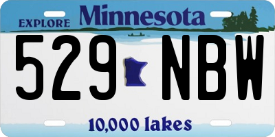 MN license plate 529NBW