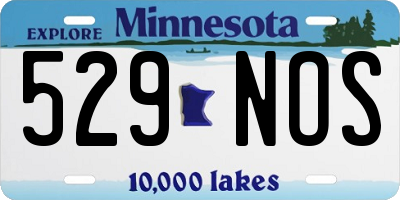 MN license plate 529NOS