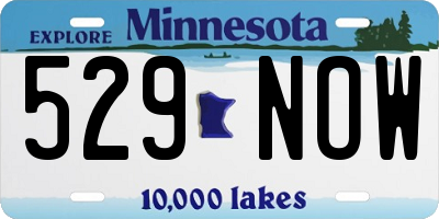 MN license plate 529NOW