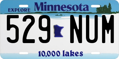 MN license plate 529NUM