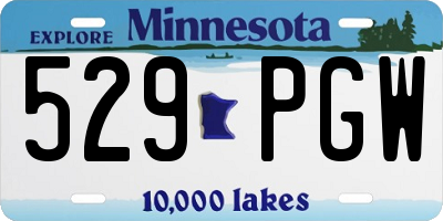 MN license plate 529PGW