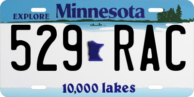 MN license plate 529RAC
