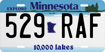 MN license plate 529RAF