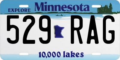 MN license plate 529RAG