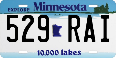 MN license plate 529RAI