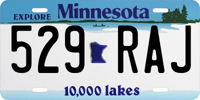 MN license plate 529RAJ