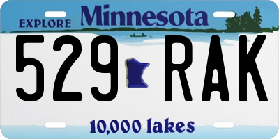 MN license plate 529RAK