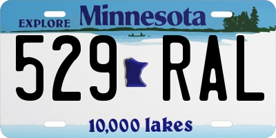 MN license plate 529RAL