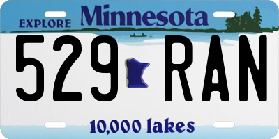 MN license plate 529RAN