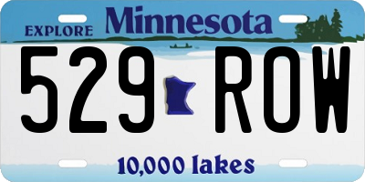 MN license plate 529ROW