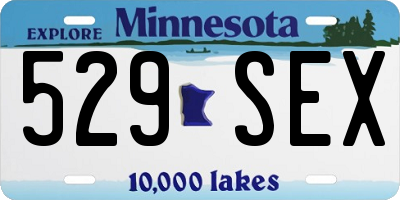 MN license plate 529SEX
