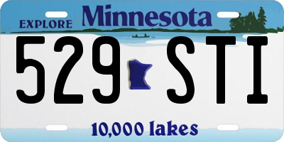 MN license plate 529STI