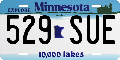 MN license plate 529SUE