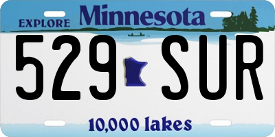 MN license plate 529SUR