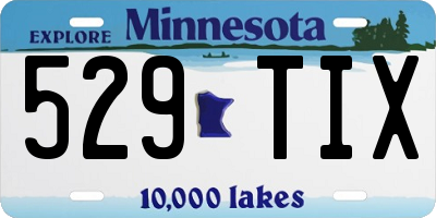 MN license plate 529TIX