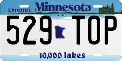 MN license plate 529TOP