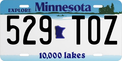 MN license plate 529TOZ