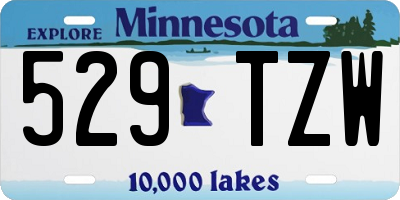 MN license plate 529TZW