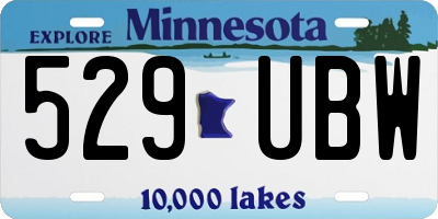 MN license plate 529UBW