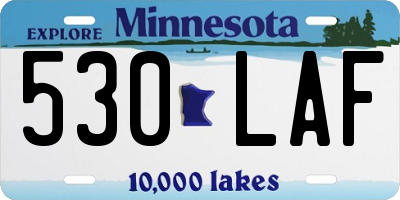 MN license plate 530LAF