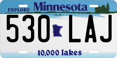 MN license plate 530LAJ