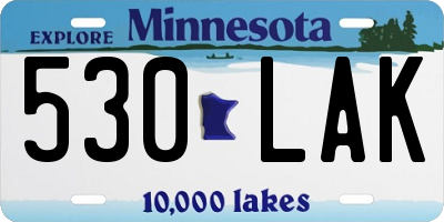 MN license plate 530LAK
