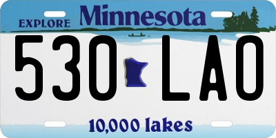 MN license plate 530LAO