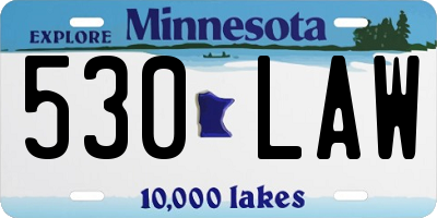MN license plate 530LAW