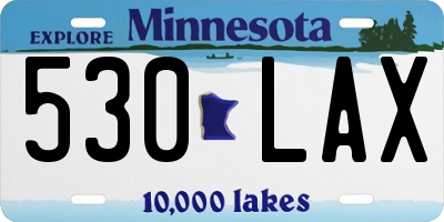 MN license plate 530LAX