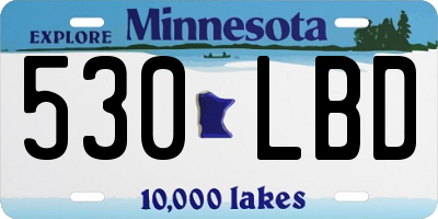 MN license plate 530LBD