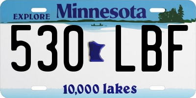 MN license plate 530LBF