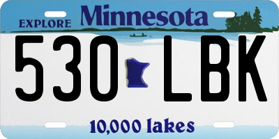 MN license plate 530LBK