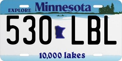 MN license plate 530LBL