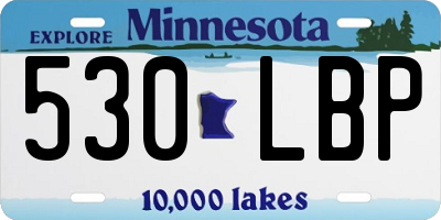 MN license plate 530LBP