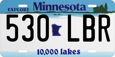 MN license plate 530LBR