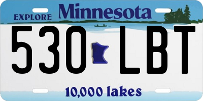 MN license plate 530LBT