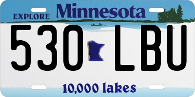 MN license plate 530LBU