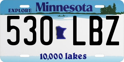 MN license plate 530LBZ